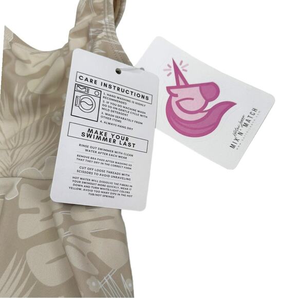 NWT Kortni Jeane Baby Skirted One-Piece Cream Tropics Size 9M - Picture 6 of 8